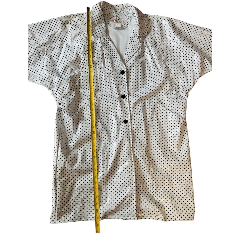 VINTAGE Kenn Sporn for Wippette Black and White Polka Dot Rain Coat Size Medium - Picture 9 of 9
